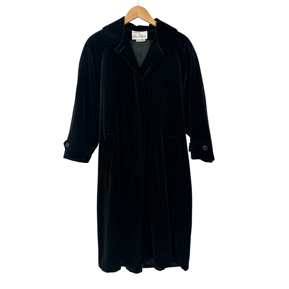 Vintage Panache Count Romi Women 6 Black Velvet Long Coat Opera Evening Glam USA